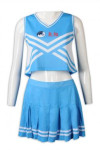CH201 Mass Customized Cheerleading Uniform Sleeveless Crop Top and Skirt Blue Glee Cheerios Outfit Gladiator Cheer Skirt Dress