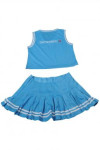 CH201 Mass Customized Cheerleading Uniform Sleeveless Crop Top and Skirt Blue Glee Cheerios Outfit Gladiator Cheer Skirt Dress