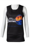 VT235 Sublimation Printing Singapore Gaming Black Round Neck Tank Top