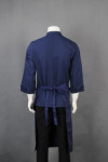 IG-BD-CN-024 Customize Unisex Hotel Chef Coat Blue Long-sleeved Chef Uniforms with Chinese Buttons