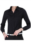 SKR025 Where to Purchase Long-sleeved Shirt Customized Black Button Slim Fit Blouse for Ladies