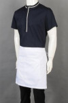 IG-BD-CN-025 Custom Make Short-sleeved Catering Staff Uniforms Black Round Neck Shirt with White Apron