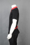 IG-BD-CN-026 Custom Order Short-Sleeved Waiter Uniforms with Contrast Collar and Matching Apron