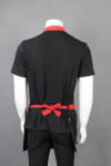 IG-BD-CN-026 Custom Order Short-Sleeved Waiter Uniforms with Contrast Collar and Matching Apron