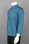 IG-BD-CN-027 Personalised Long Sleeve Shirt Uniforms Steel Blue Mandarin Collar Shirt