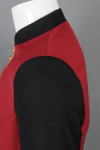 IG-BD-CN-028 Custom Make Hotel Restaurant Catering Uniform Logo Embroidery Long Sleeve Contrast Collar Men's Shirt