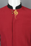 IG-BD-CN-028 Custom Make Hotel Restaurant Catering Uniform Logo Embroidery Long Sleeve Contrast Collar Men's Shirt