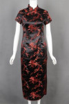 IG-BD-CN-067 Customized Waitress Catering Uniform Black and Red Qipao Dress