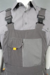 IG-BD-CN-035 Tailor Made Grey Strap Industrial Bib Overalls with Multiple Pockets Waterproof Coverall with Reinforced Knee Pads