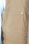 IG-BD-CN-080 Custom Design Tan Light Brown Bib Overalls with Zipper Trousers