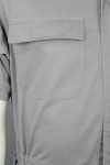 IG-BD-CN-093 Where to Purchase Jumpsuit Industrial Uniform Light Grey Short Sleeve Coverall with 2 Back Pockets for Maintenance Electricians Technician 