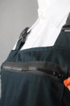 IG-BD-CN-094 Customized Men Women Bib Overalls with Adjustable Firm Buckle Dark Green Sleeveless Coveralls