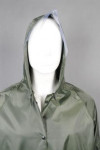 IG-BD-CN-048 OEM Lightweight Raincoats Gray Full Body Hooded Rain Jacket with Reflective Strip 