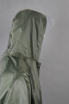 IG-BD-CN-048 OEM Lightweight Raincoats Gray Full Body Hooded Rain Jacket with Reflective Strip 