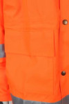 IG-BD-CN-126 Personalised Zipper Coat Reflective Orange Rain Coat Uniform