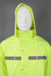 IG-BD-CN-120 Customised Unisex Lightweight Raincoat 1 Piece Hooded Rain Coats in Yellow    