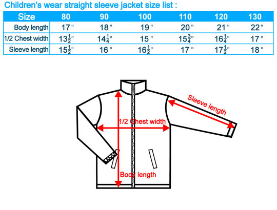 size-list-jacket-straight-sleeve-childlren's-wear-20100131_Uniform-standard