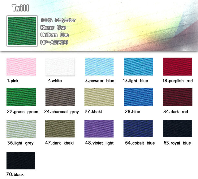 Fabric-100%-Polyester-Microfiber Twill-Comfort-Twill-20101102_Uniform-standard