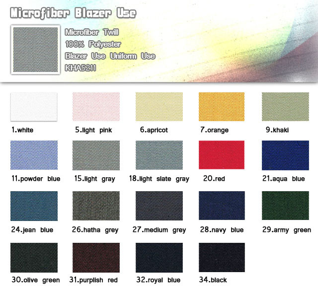 Fabric-100%-Polyester-Microfiber twill-Stay press-Microfiber Blazer Use-20091022_Uniform-standard