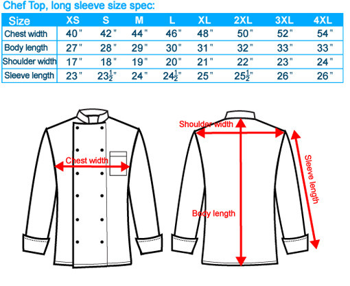 size-list-Chef Top-long sleeve-male-20110327