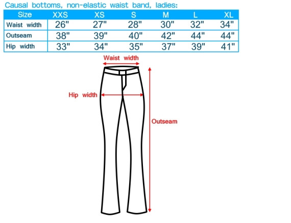 size-list-pants-ladies-no-elastic-band-20090204_Uniform-standard