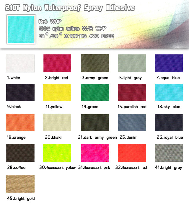 Fabric-210T Nylon Waterproof Spray Adhesive-100% nylon-taffeta-20101111