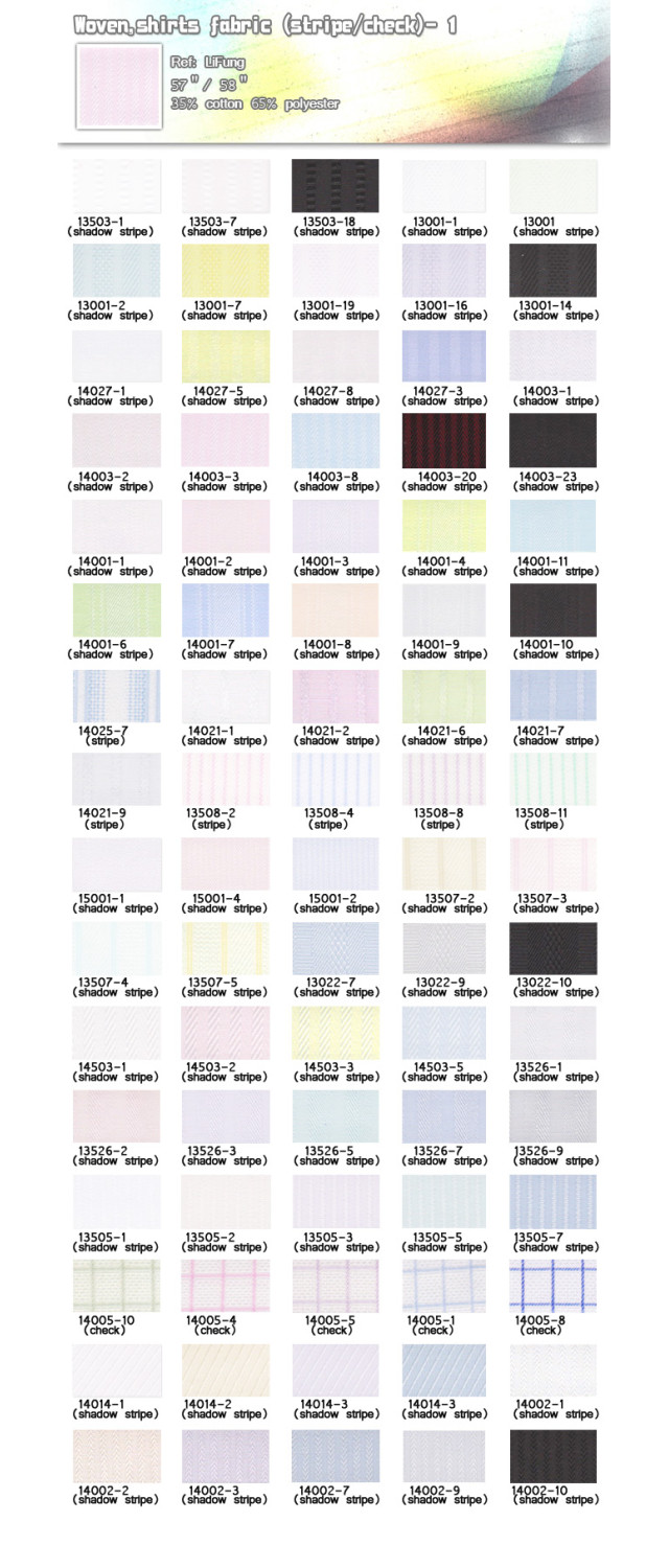 Fabric-Woven-shirts fabric-stripe check-35% cotton-65% polyester-20110602